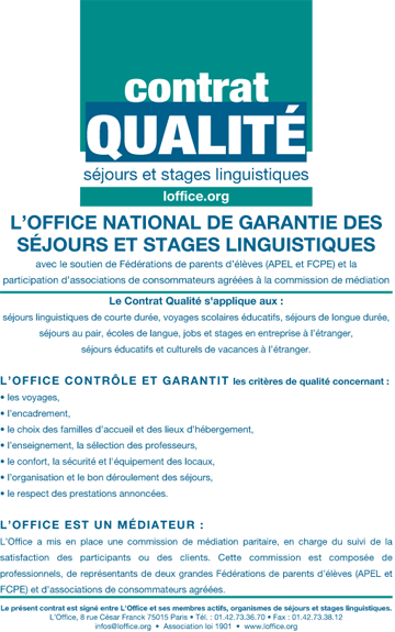 Logo Contrat de qualité séjours et stages linguistiques